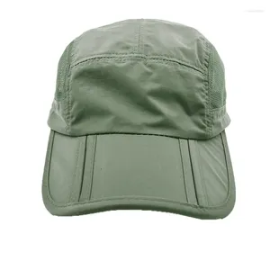 Gorras de bola transpirable plegable verano protección solar gorra de camionero hombres al aire libre sombra de secado rápido ajustable papá sombrero béisbol