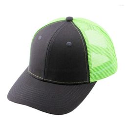 Casquettes de Baseball Bright Men's Snap Back Baseball Cap Neon Mesh Trucker Hat Pour Femmes Blank Cool Sports Pré-Curved Vert Orange Gris Noir