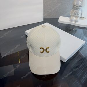 Ball Caps Brons Goud Letter Leer Geruit Patroon Met Heren Baseball Cap Mode Dames Hoeden Hoed Achter Letter Luxe Borduurmerk Merkhoed Lagerkap