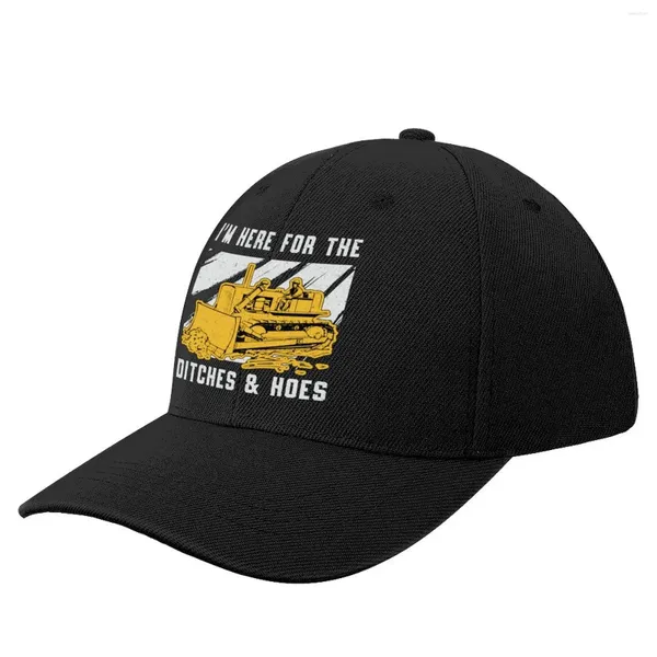 Gorras de bola Bulldozer Estoy aquí para las zanjas Construcción Gorra de béisbol Protector solar Sombrero de lujo Vintage Marca Hombre Sombreros Hombres Mujeres