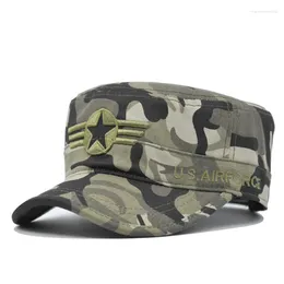 Ball Caps Camo Tactical Flat Top Chapeau Men de baseball pour hommes et femmes Forces spéciales de baseball Cap à cinq points Visor de soleil brodé à cinq points