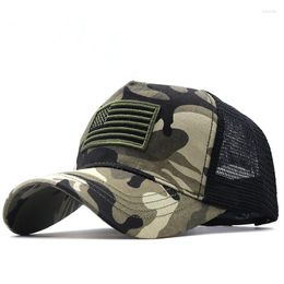 Ball Caps Camouflage USA Flag Mesh Baseball Cap pour hommes Femmes Coton Snapback Hat Unisexe America broderie Hip Hop Gorras Casquette