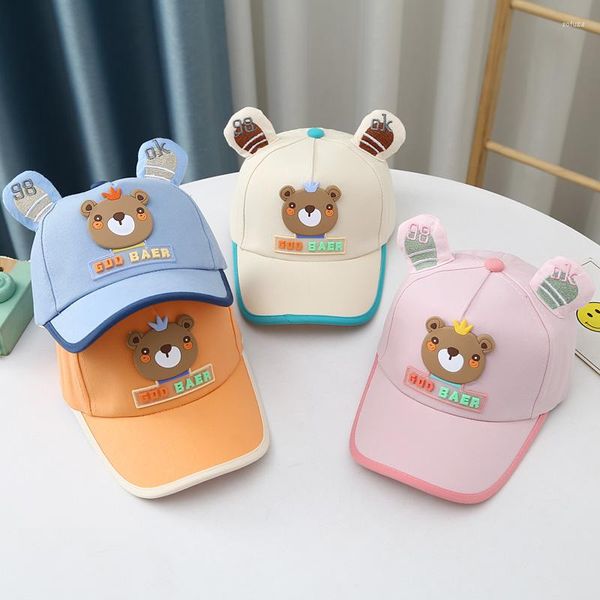 Gorras de béisbol de dibujos animados lindo 3D orejas de oso gorra de béisbol ajustable verano niña niño niños Snapback Casual bebé algodón sombreros de sol para niños