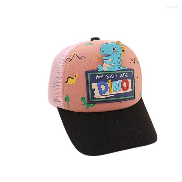 Gorras de bola Dinosaurio de dibujos animados Gorro de bebé Sombrero Algodón Niños Niños Niñas Béisbol Al aire libre Casual Primavera Verano Niño Infantil Sombreros de visera