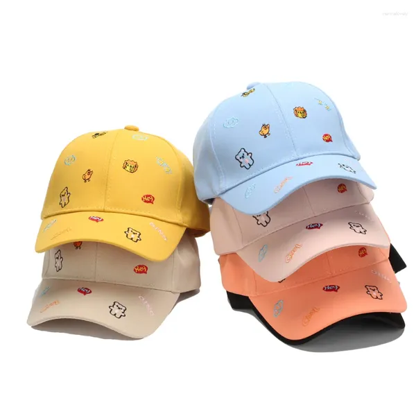Gorras de bola Dibujos animados bordados niños gorra de béisbol para niñas niño sombreros lindo protector solar bebé sombrero hip hop verano moda sombreado