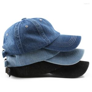 Bal Caps Casual Denim Baseball Cap Mannen Vrouwen Effen Zwart Blauw Trucker Hoed Vizieren Eenvoudige Piekte Outdoor Reizen Sport Paar Zon