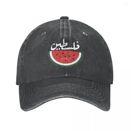Kogelcaps casual Palestina watermeloen Palestijnse honkbal cap unisex verontrust gewassen zon alle seizoenen reizen verstelbare fit hoed