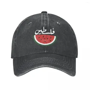 Capes à billes Palestine Casual Palesmelon Palestinien Bascard Capuche de baseball Unisexe Sun lavé en détresse Toutes saisons Chapeau ajusté réglable