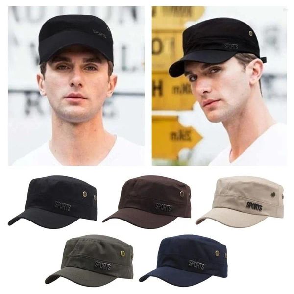 Casquettes de balle Casual Summer Sunscreen Fisher Army Chapeaux Femmes Hommes Cadet Hat Flat Top Bone Cap Militaire