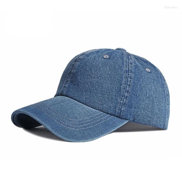 Gorras de bola Casual Lavado Algodón Gorra de béisbol Unisex Sólido Negro Azul Denim Sombrero Visera Primavera Verano Viaje al aire libre Camionero Ajustable