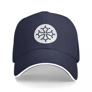 Ball Caps Cathar Cross Occitan in White Circle Baseball Cap Hat HAT Gentleman Beach Sac pour homme féminin