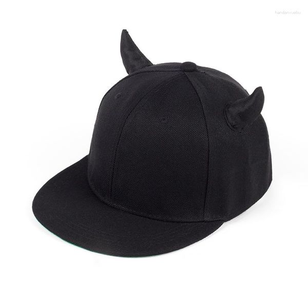 Bola de bolas Cuerno de ganado Hip-hop Hombres Mujeres Mujeres de algodón punk de béisbol Snapback con cuernos Sport Sport Sun Visor Sombreros