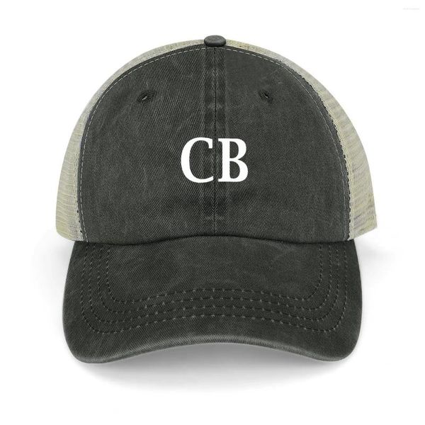 Casquettes de baseball CB Initiales Lettres blanches élégantes Chapeau de cowboy Visière Hip Hop Chapeaux pour hommes et femmes