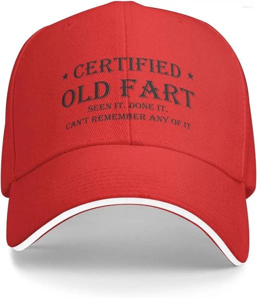 Ball Caps Certified Old Fart Hat para mujeres ajustables de béisbol