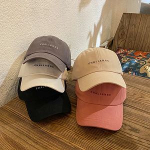 Ball Caps CHALLENGE Embroidery Baseball for Women Men Spring Summer Letter Sun Visors Cap Casual Hip Hop Dad Hats 231027