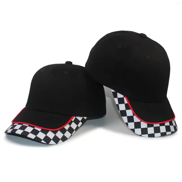 Casquettes de baseball à carreaux, vêtements de course, casquette de Baseball unisexe, chapeau de moteur de voyage réglable pour hommes et femmes