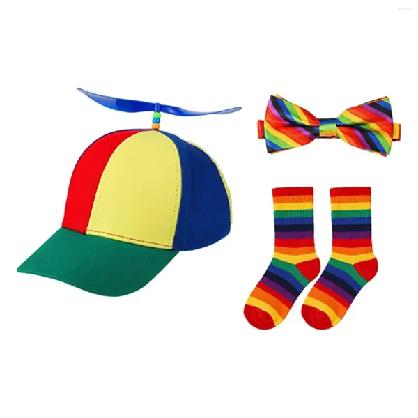 Gorras de bola Conjunto de sombrero de béisbol para niños Favores de fiesta Regalo Calcetines para niños Calcetines Pajarita para disfraces Niños Camping Niñas