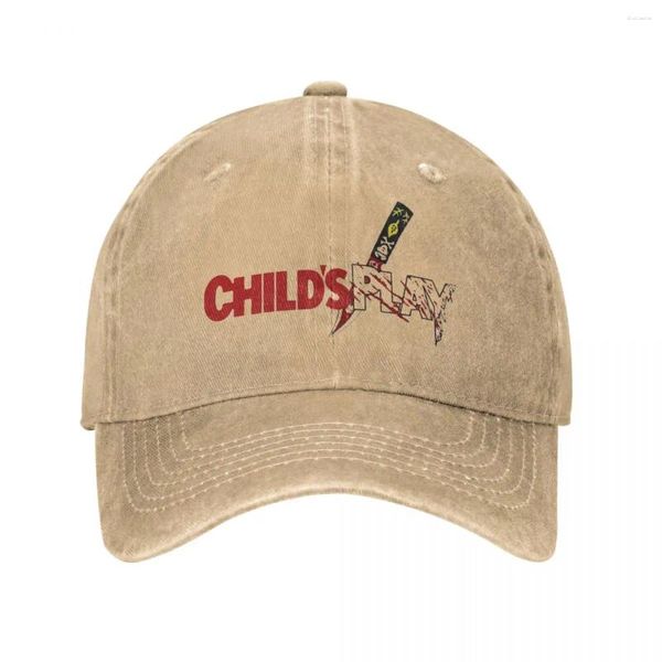 Gorras de béisbol Juego de niños 1988 Hombres sangrientos Mujeres Béisbol Chucky Muñeca Denim desgastado Sombreros lavados Gorra Entrenamientos clásicos Sombrero Snapback