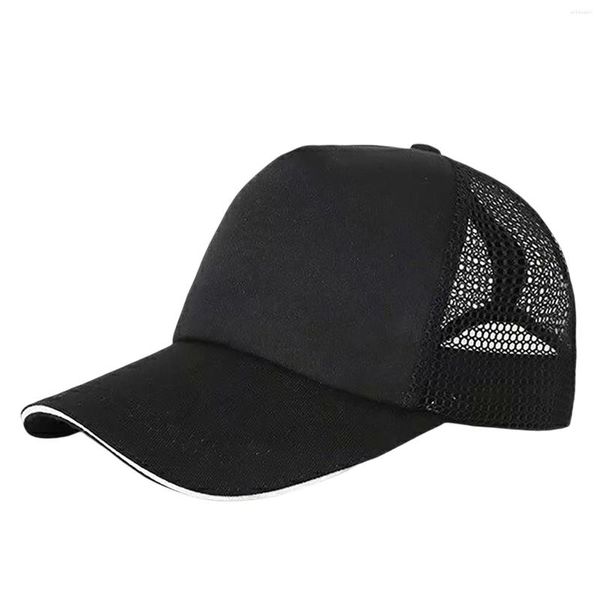 Gorras de béisbol para niños, gorra de red de Color sólido, visera de béisbol para estudiantes, gorra con visera, gorra ajustable negra informal de hueso