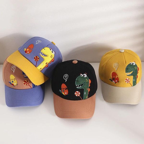 Gorras de bola Niños Sombreros de dinosaurios Ajustable Niños Niñas Snapback Sombrero Versión coreana Niños Béisbol Color a juego Gorros Gorra de bebé 1-3Y