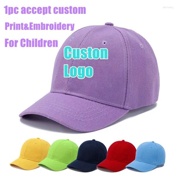 Gorras de béisbol para niños y niñas, gorra de béisbol con logotipo personalizado, sombrero para el sol bordado para niño, gorro de camionero con estampado Simple, Gorros para estudiante