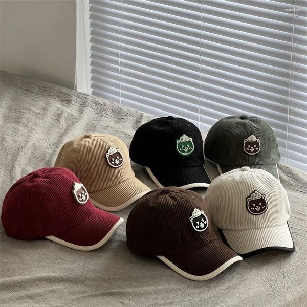 Casquettes de baseball Casquette de baseball pour enfants Dessin animé Ours Corduroy Canard Version coréenne Garçon Fille Automne Hiver Visières Casual Enfants Snapback Chapeau