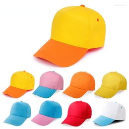 Casquettes de baseball Casquette de baseball pour enfants unisexe étudiant petit chapeau jaune coton ajusté chapeaux hip hop automne été voyage en plein air femmes