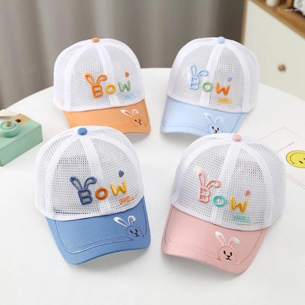 Casquettes de Baseball Chapeaux d'été brodés pour Enfants Pleine Maille Respirant réglable Casquette de Baseball pour garçons Chapeau de Soleil pour Filles bébé Dessin animé Mignon