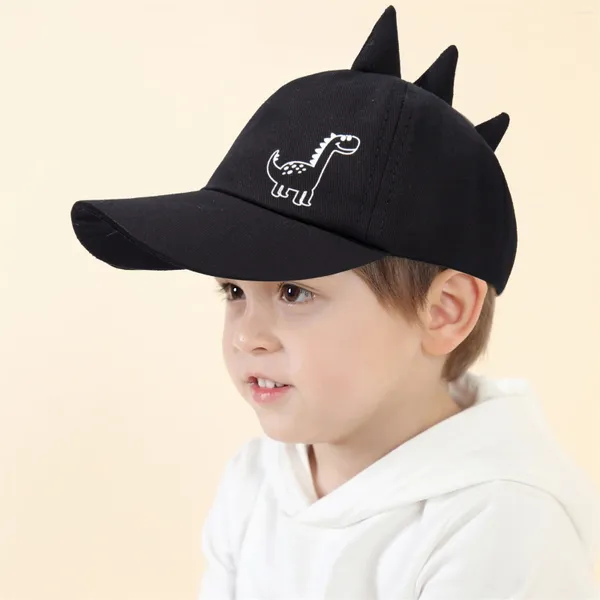 Gorras de bola Sombrero para niños Dibujos animados Dinosaurio Imprimir Gorra de béisbol Bebés para hombres y mujeres Color sólido