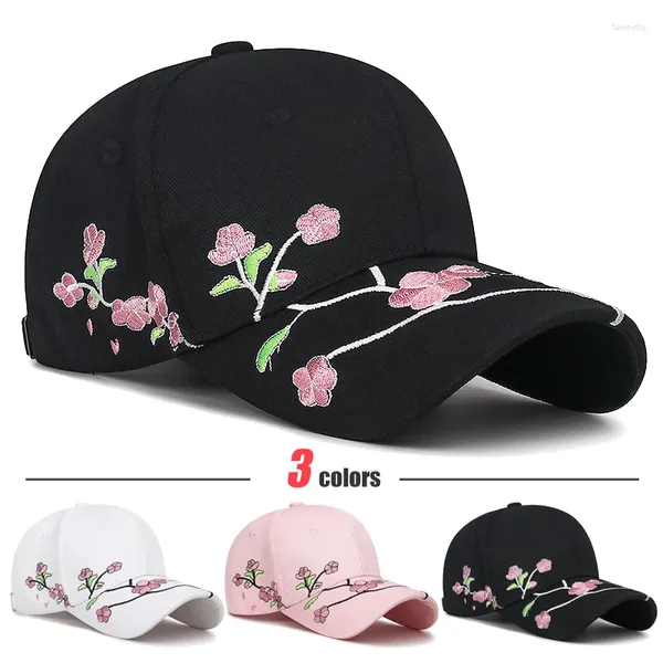 Gorras de béisbol Gorra de béisbol de las mujeres del estilo chino con el bordado de la flor del ciruelo