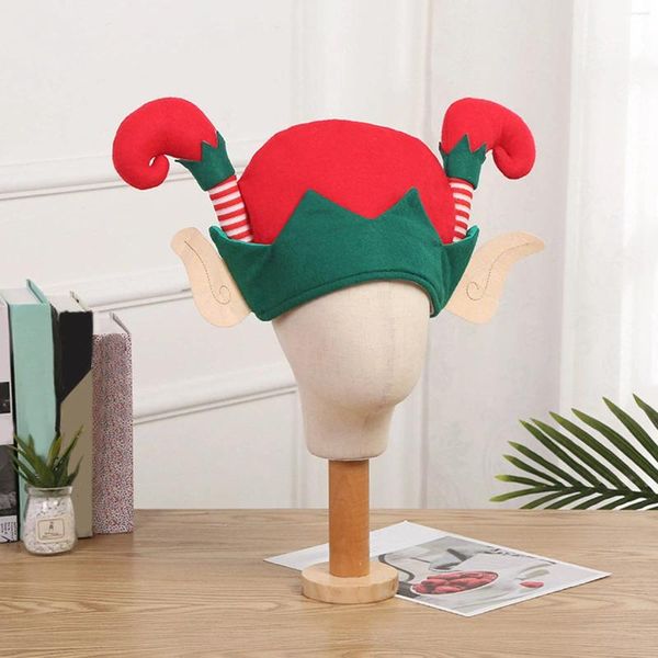 Casquettes de boule Pantalons de Noël Chapeau Oreilles rayées Accessoires Bandeau Cheveux Vert foncé Hommes Dames Casquette de baseball en détresse