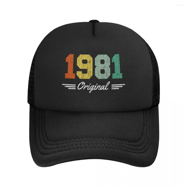 Gorras de bola Clásico 1981 Cumpleaños original Sombrero de camionero Mujeres Hombres Personalizado Ajustable Unisex Gorra de béisbol Primavera