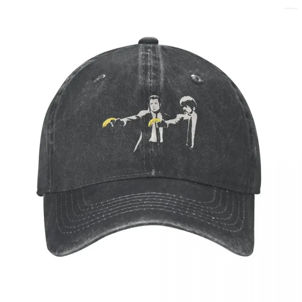 Casquettes de baseball Classic Banana et Quentin Tarantino Pulp Fiction Casquette de baseball Hommes Femmes Denim en détresse Soleil Chapeaux de golf de course en plein air