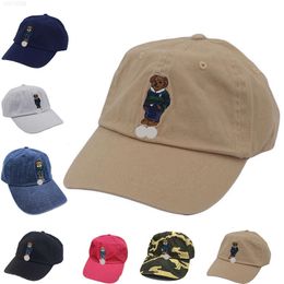 Ball Caps Classic Baseball Polo Cap Bleu et Green Stripe Sweater Bear Brodery Hat Outdoor Nouveau avec étiquette pour Wholesale T230224YY