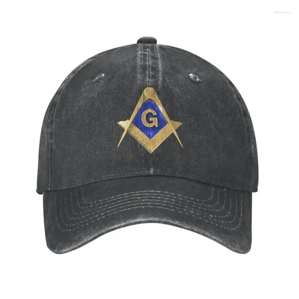 Gorras de bola Clásico Algodón Oro Cuadrado Brújula Masonic Freemason Gorra de béisbol para hombres Mujeres Masonería ajustable Mason Dad Hat Performance