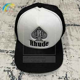 Ball Caps classiques brodés rayés Patch jaune Rhude Baseball Cap Men Femmes 1 Haute qualité extérieure Salle solaire A réglable Wide Brim 1029