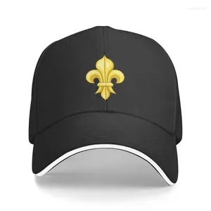 Ball Caps Klassieke Fleur De Lis Baseball Cap Voor Mannen Vrouwen Gepersonaliseerde Verstelbare Unisex Franse Lelie Bloem Papa Hoed Outdoor