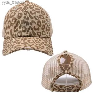 Casquettes de balle Classique Léopard Queue De Cheval Mesh Baseball C Femmes Hommes Baseball Chapeau Snback Été Casual Filles Hip Hop Sport Chapeaux 2022 L240314