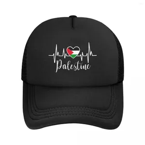 Ball Caps Klassieke Palestina Hartslag Vlag Baseball Cap Mannen Vrouwen Ademend Trucker Hoed Outdoor