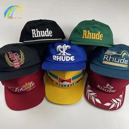 Gorras de béisbol Classic RHUDE Gorra de béisbol Hombres Mujeres 1 1 Calidad Verde Rojo Amarillo Azul Negro Rhude Sombrero ajustable 230321