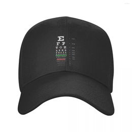 Casquettes de baseball Classique Unisexe Eye Test Snellen Chart Casquette de baseball Adulte Optométriste Opticien Réglable Papa Chapeau Hommes Femmes Sports Snapback