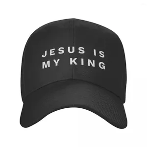 Ball Caps Klassieke Unisex Jezus Is Mijn Koning Baseball Cap Volwassen Katholieke Christelijke Geloof Verstelbare Vader Hoed Vrouwen Mannen Hip Hop Snapback Hoeden