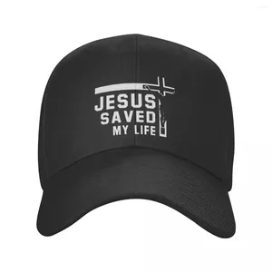 Ball Caps Klassieke Unisex Jesus Saved My Life Baseball Cap Volwassen Christus Religie Christelijk Kruis Verstelbare Papa Hoed Zonbescherming