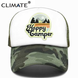 Ball Caps Climat Happy Camping Hat Camion d'été Cool Randonnée extérieure Sports Mesh Mens Childrens Q240429