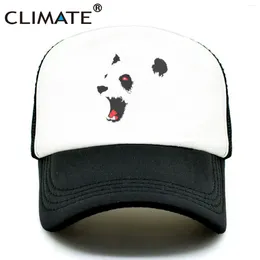Ball Caps CLIMATE Panda Cap Cool Trucker Hat Hip Hop Zwart Kleurrijk Mesh Baseball voor volwassen tieners