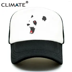 Ball Caps CLIMATE Panda Cap Cool Trucker Hat Hip Hop Zwart Kleurrijk Mesh Baseball voor volwassen tieners