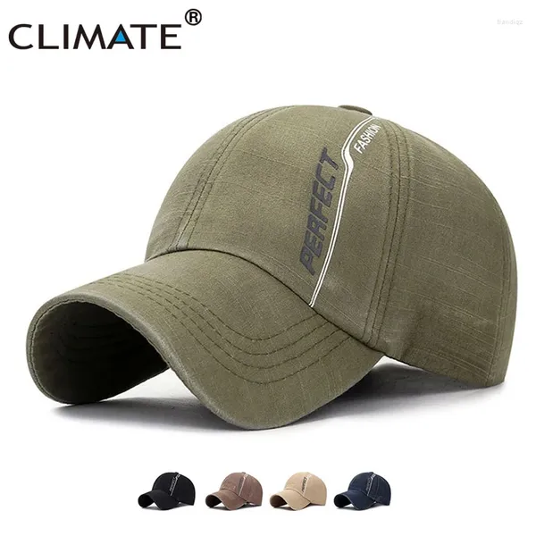 Bola de bolas Clima Perfecto Fashion Baseball Cap Sport Men Cool Algodón suave Satón Adulto Unisex casual