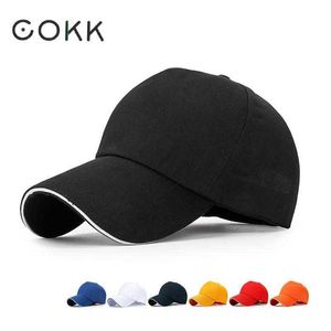 Gorras de béisbol COKK Gorra de béisbol Hombres Gorra sólida Mujeres Sombrero de béisbol Chica Ajustable Snapback Gorras Hueso Hombre 5 Panel Venta al por mayor Curvo Ala larga R230220