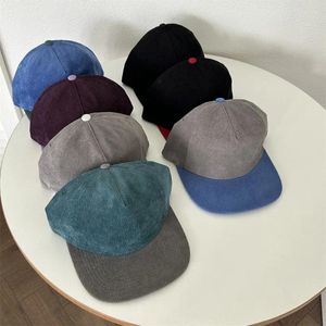 Kogelcaps kleur matching corduroy solide honkbal voor mannen en vrouwen herfst retro veelzijdige platte rand skateboard hoed