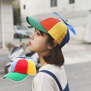 Gorras de béisbol coloridas de retazos de bambú con libélula gorra de béisbol para mujeres y niñas divertido helicóptero hélice Snapback sombrero para el sol